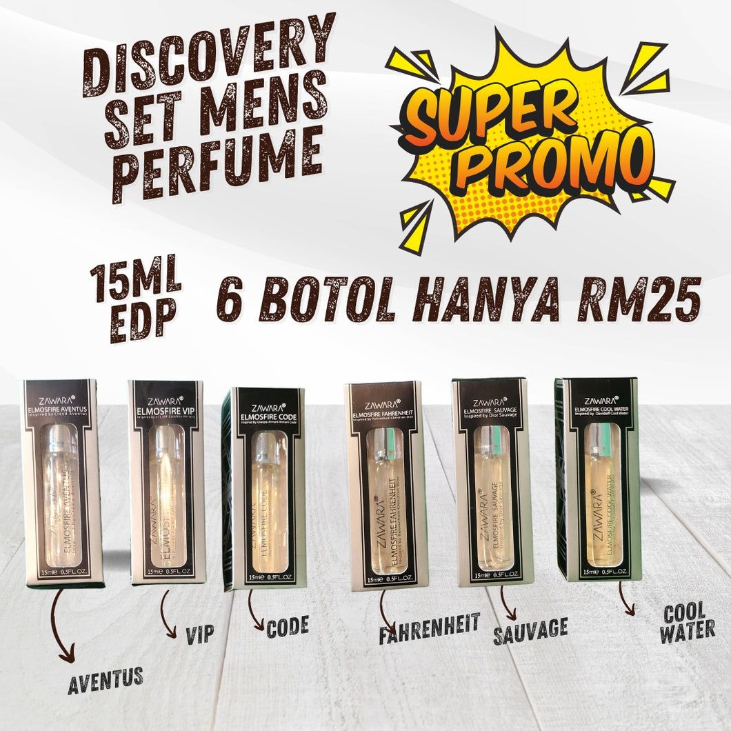 Discovery Set Mens Perfume - 6 x 15ML